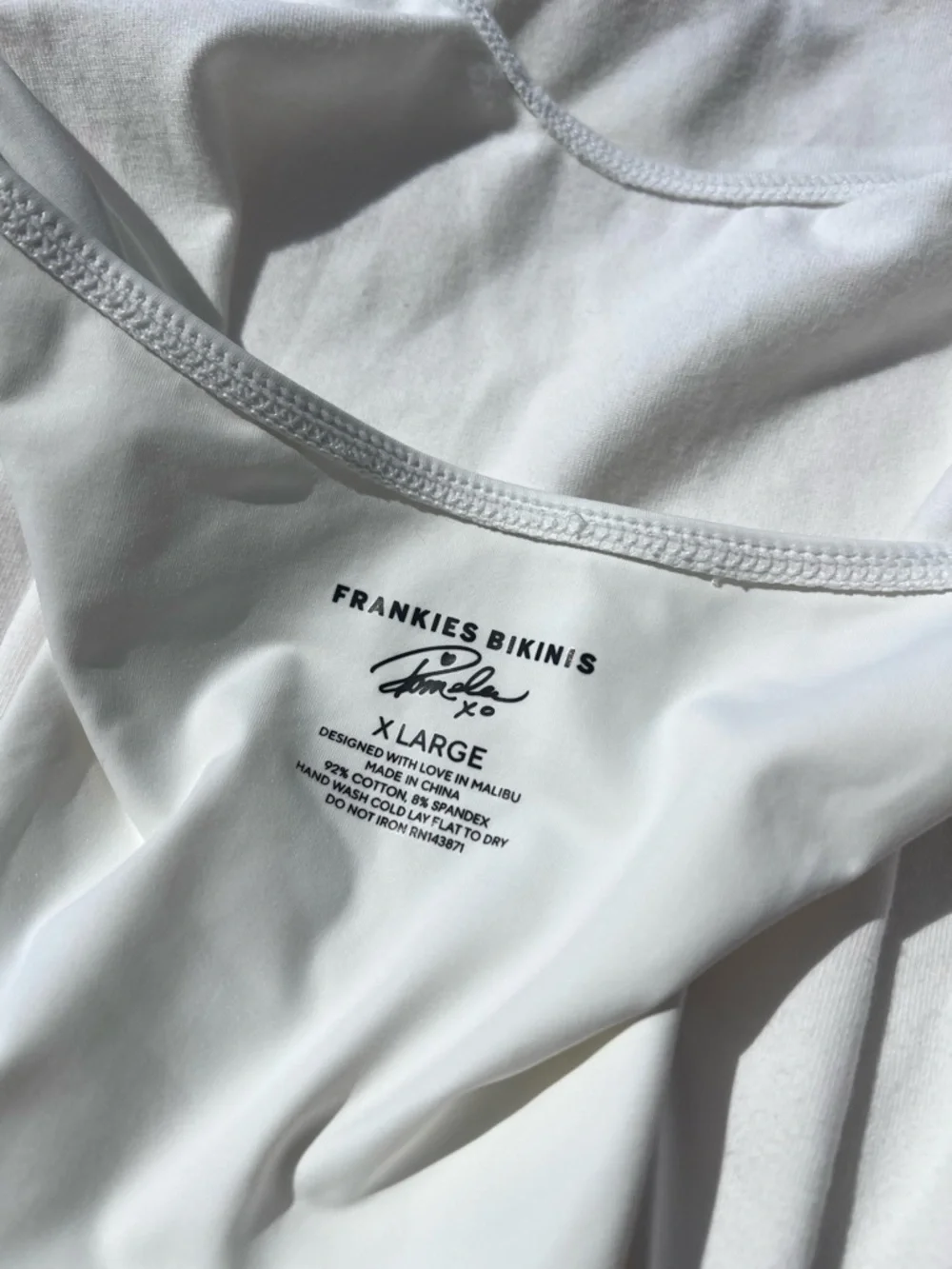 Frankie’s Bikinis × Pamela Anderson White Pamela Cheeky One Piece Swimsuit XL